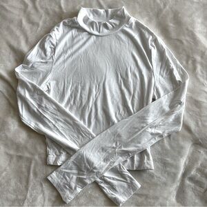 xs white mock turtle neck